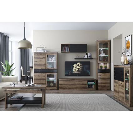 Soffbord LANDU 50x100 cm brun/svart