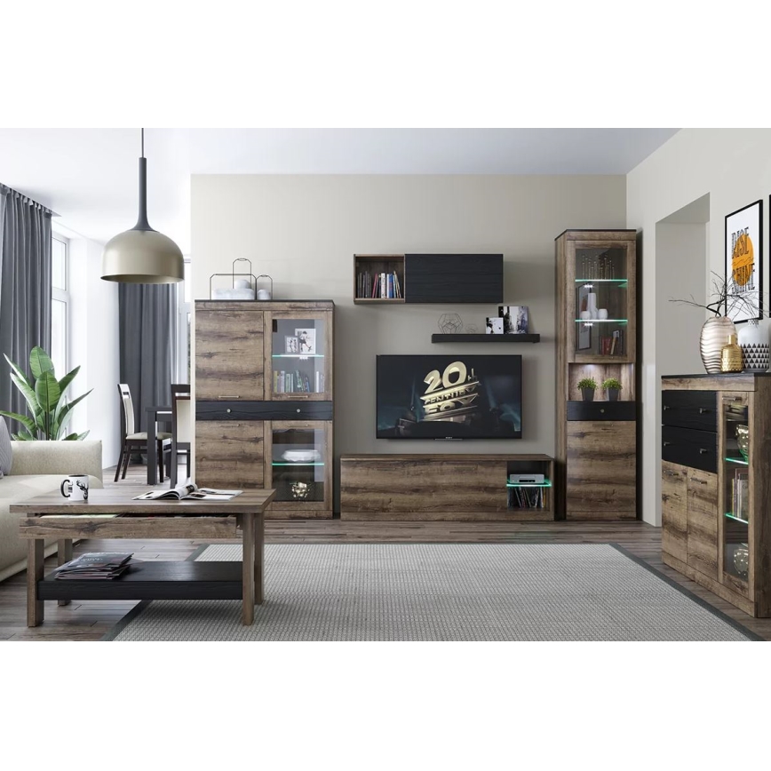 Soffbord LANDU 50x100 cm brun/svart