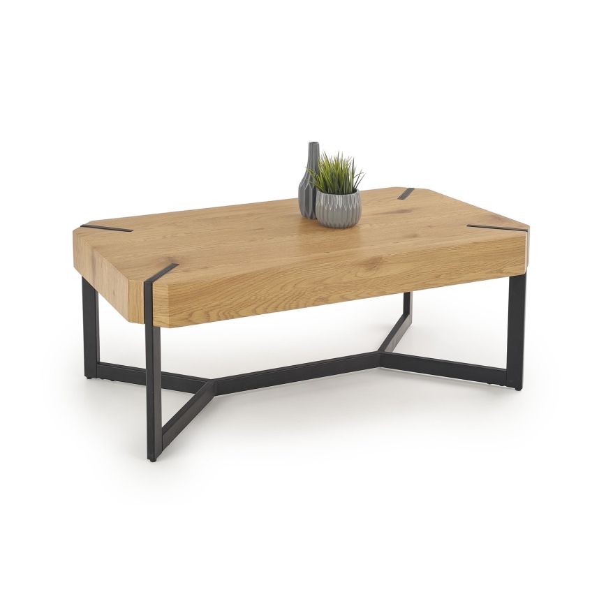 Soffbord LAVIDA 43x110 cm gyllene ek/svart