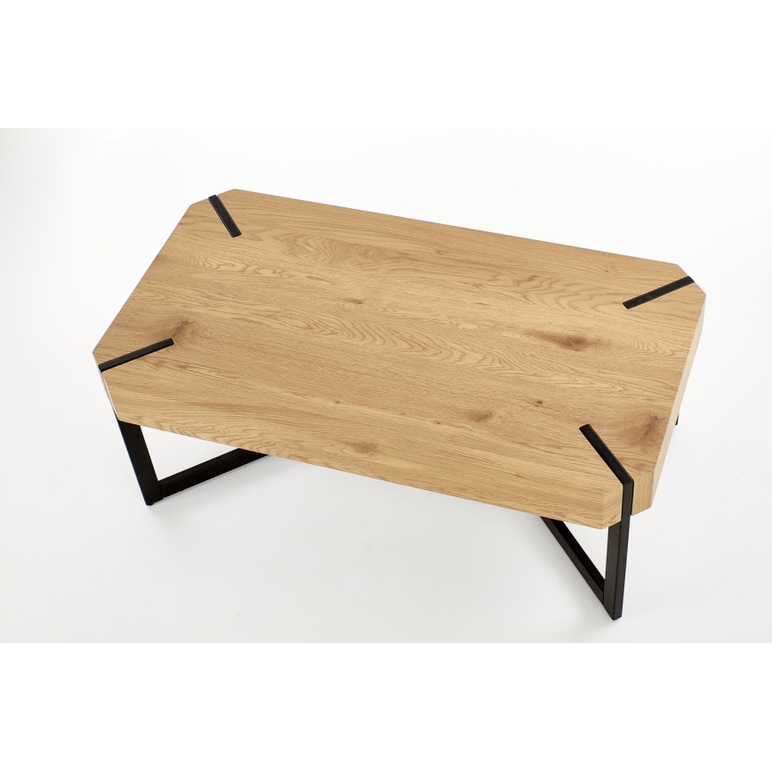 Soffbord LAVIDA 43x110 cm gyllene ek/svart