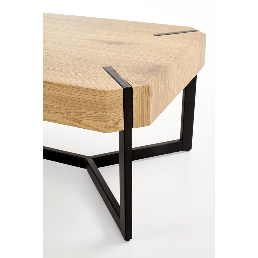 Soffbord LAVIDA 43x110 cm gyllene ek/svart