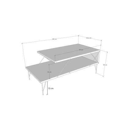 Soffbord LOIRE 40x100 cm vit