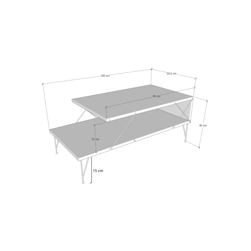 Soffbord LOIRE 40x100 cm vit