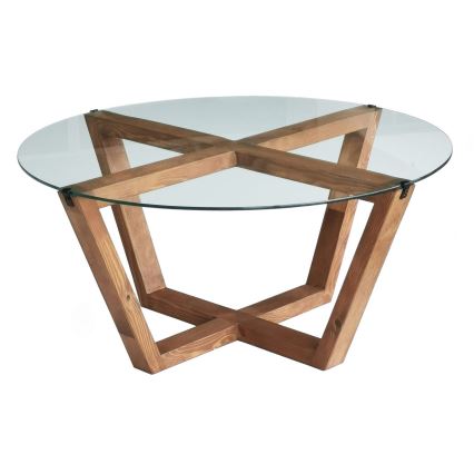 Soffbord LOTUS 35x75 cm brun/genomskinlig