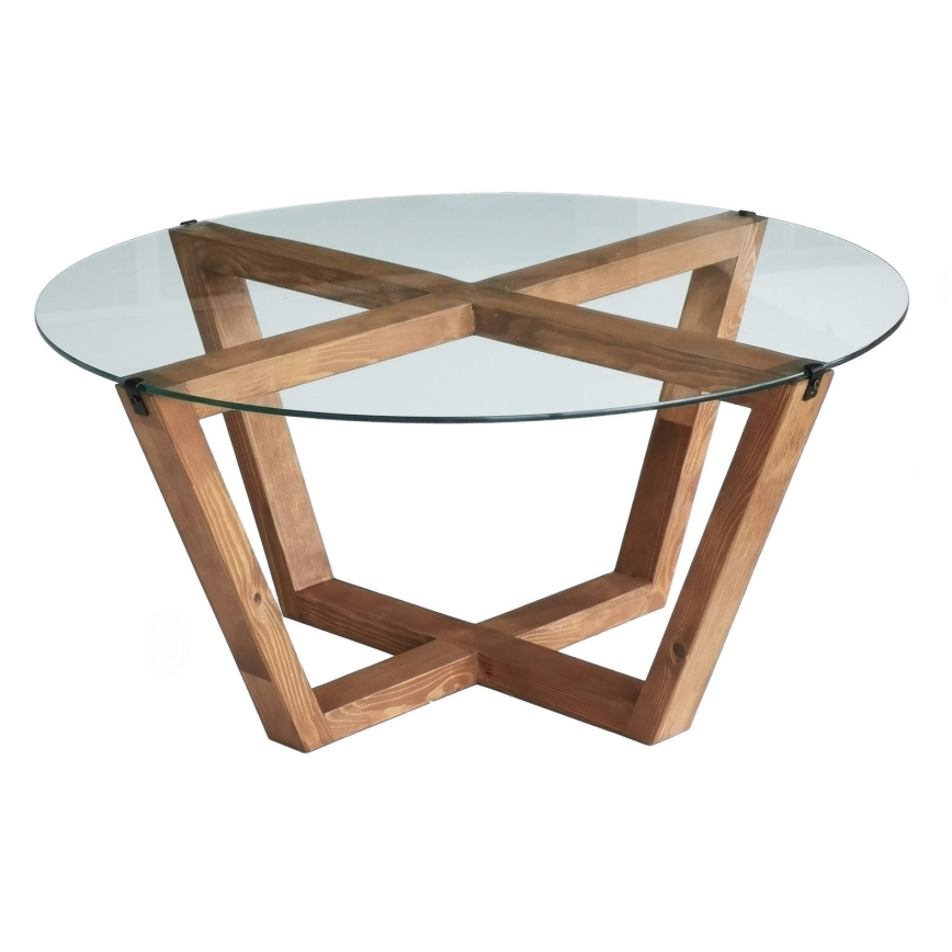 Soffbord LOTUS 35x75 cm brun/genomskinlig