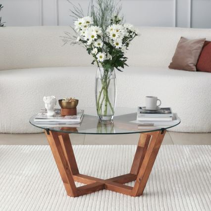 Soffbord LOTUS 35x75 cm brun/genomskinlig