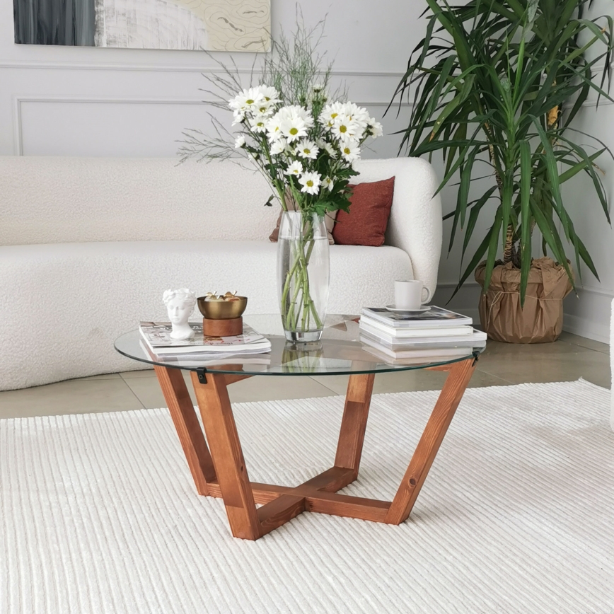 Soffbord LOTUS 35x75 cm brun/genomskinlig