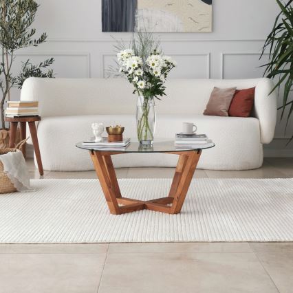 Soffbord LOTUS 35x75 cm brun/genomskinlig