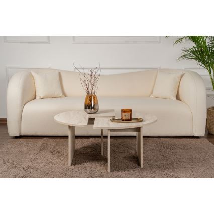 Soffbord LUVIA med beige marmordekor