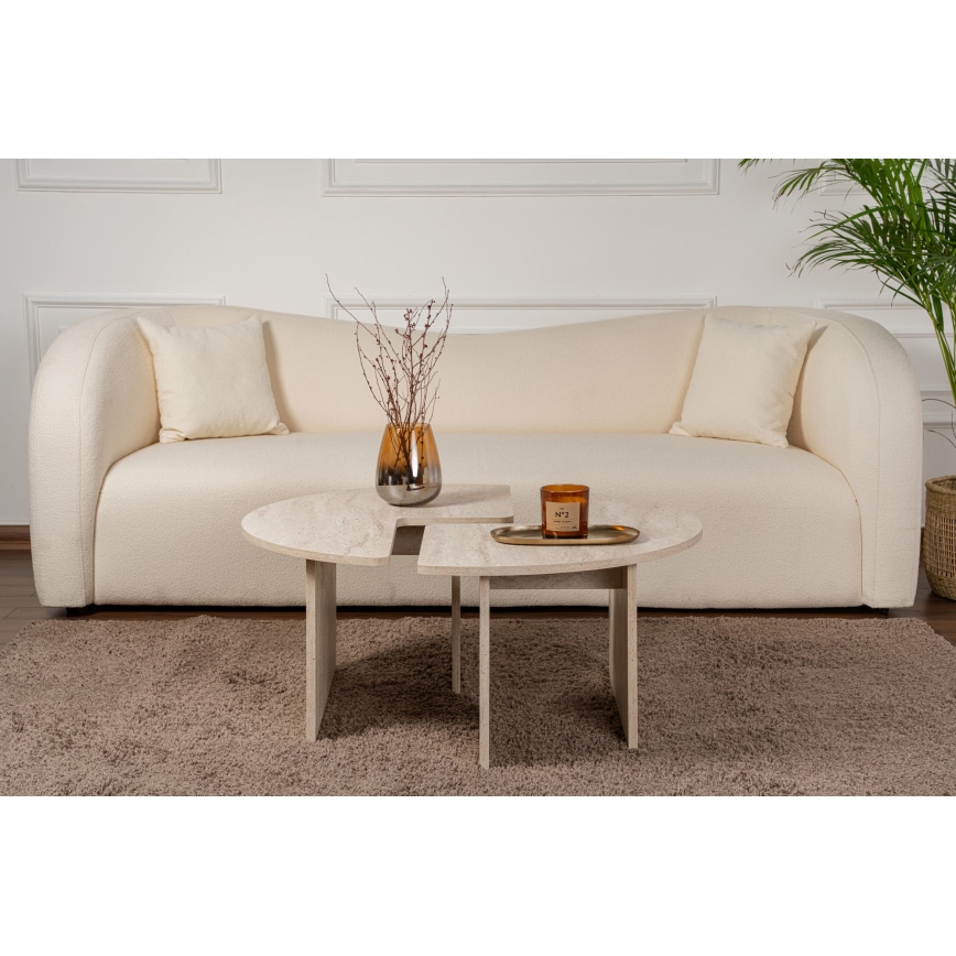 Soffbord LUVIA med beige marmordekor