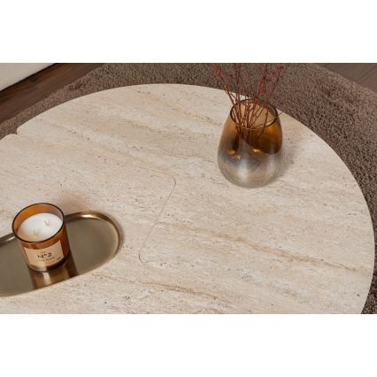 Soffbord LUVIA med beige marmordekor