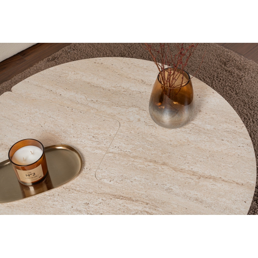 Soffbord LUVIA med beige marmordekor