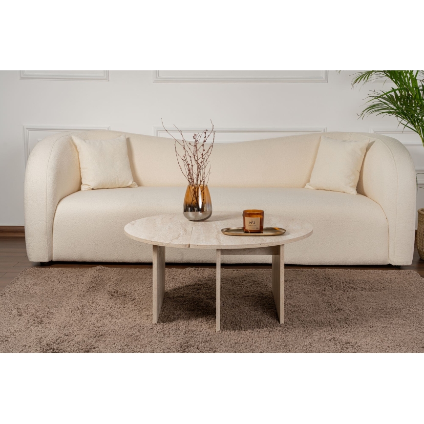Soffbord LUVIA med beige marmordekor