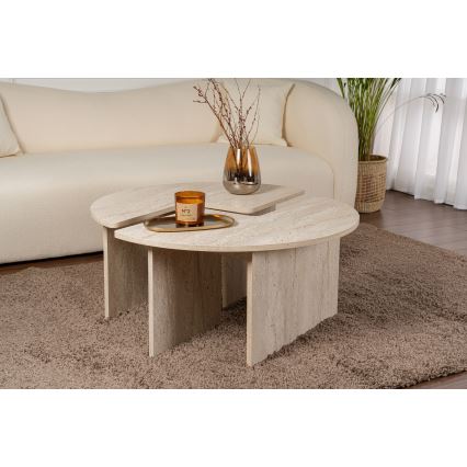 Soffbord LUVIA med beige marmordekor