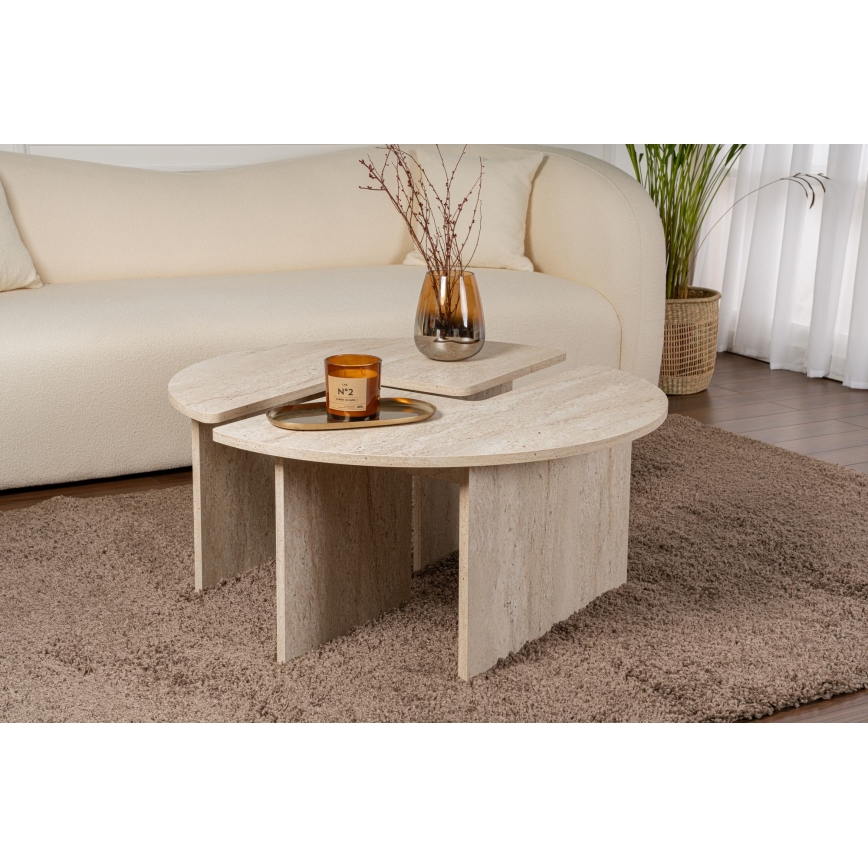 Soffbord LUVIA med beige marmordekor