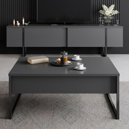 Soffbord LUXE 40x90 cm antracit/svart