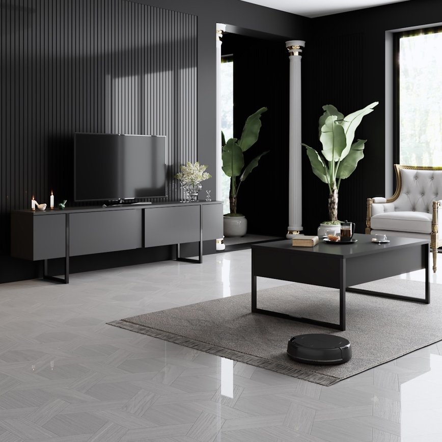 Soffbord LUXE 40x90 cm antracit/svart