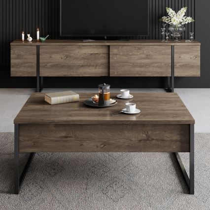 Soffbord LUXE 40x90 cm valnöt/svart