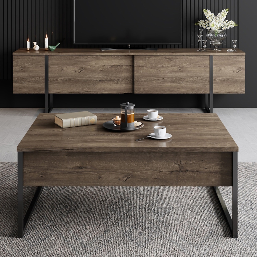 Soffbord LUXE 40x90 cm valnöt/svart