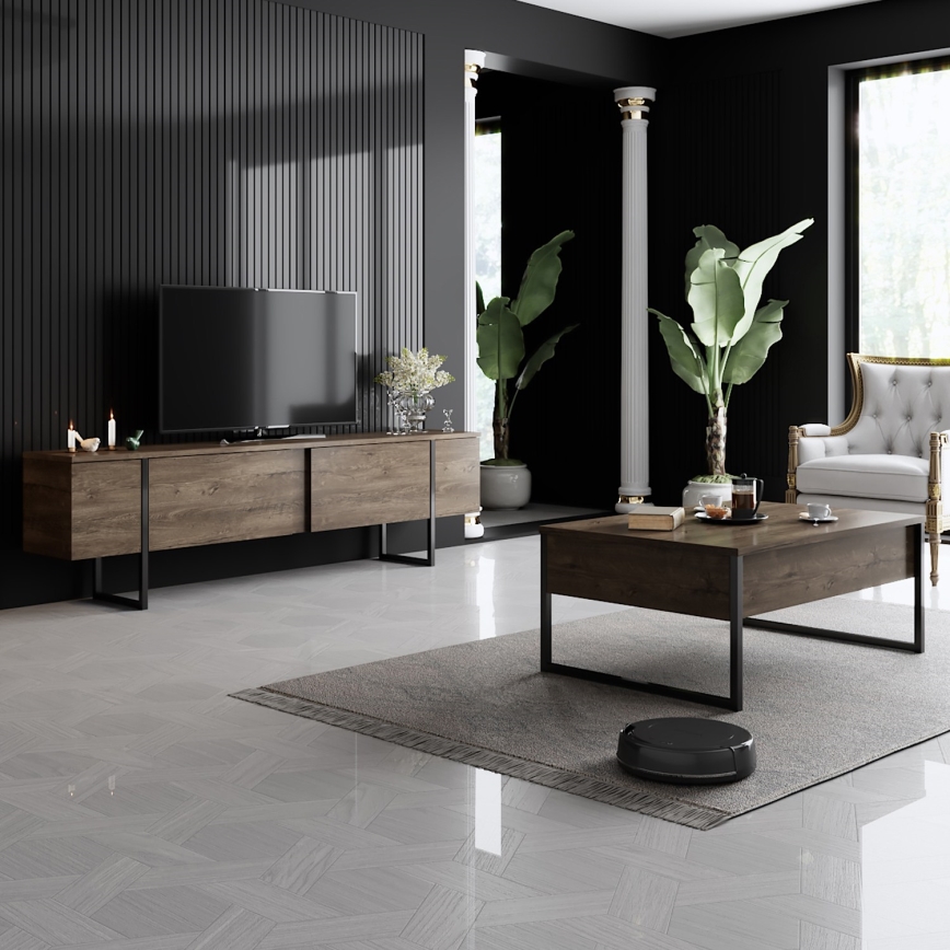 Soffbord LUXE 40x90 cm valnöt/svart