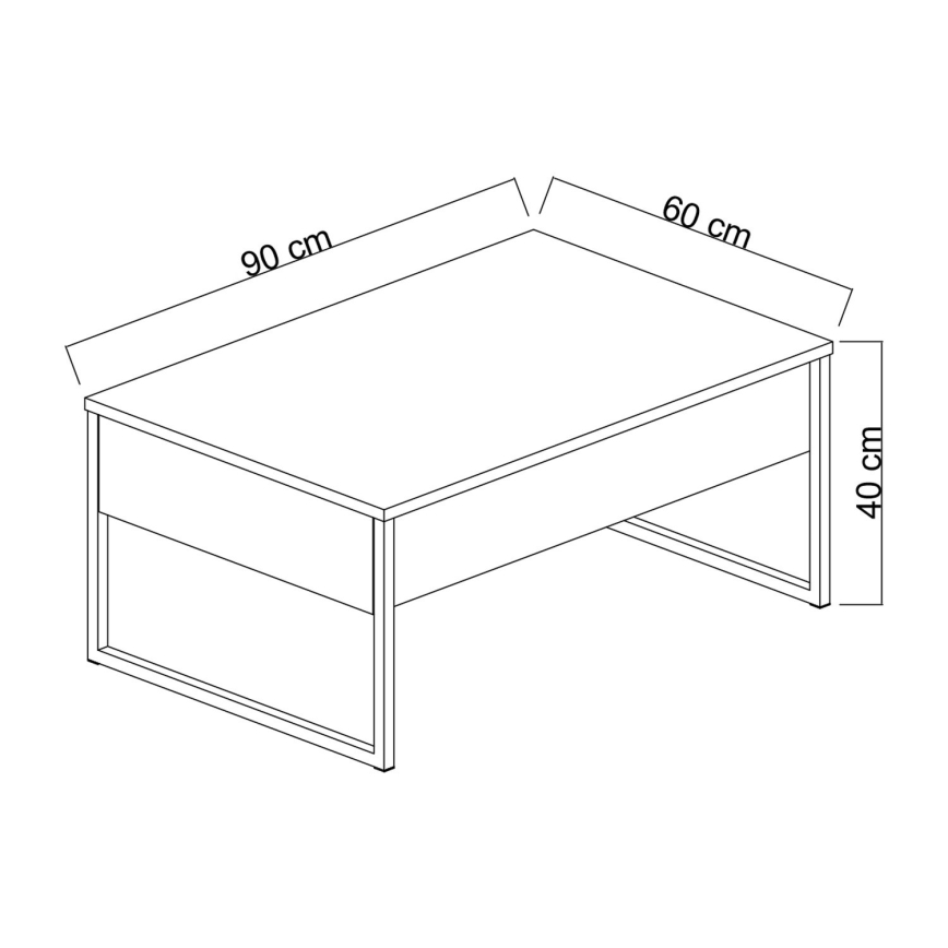 Soffbord LUXE 40x90 cm valnöt/svart
