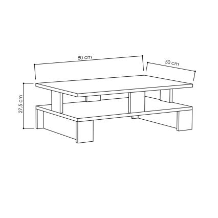 Soffbord MANSU 27,5x80 cm svart
