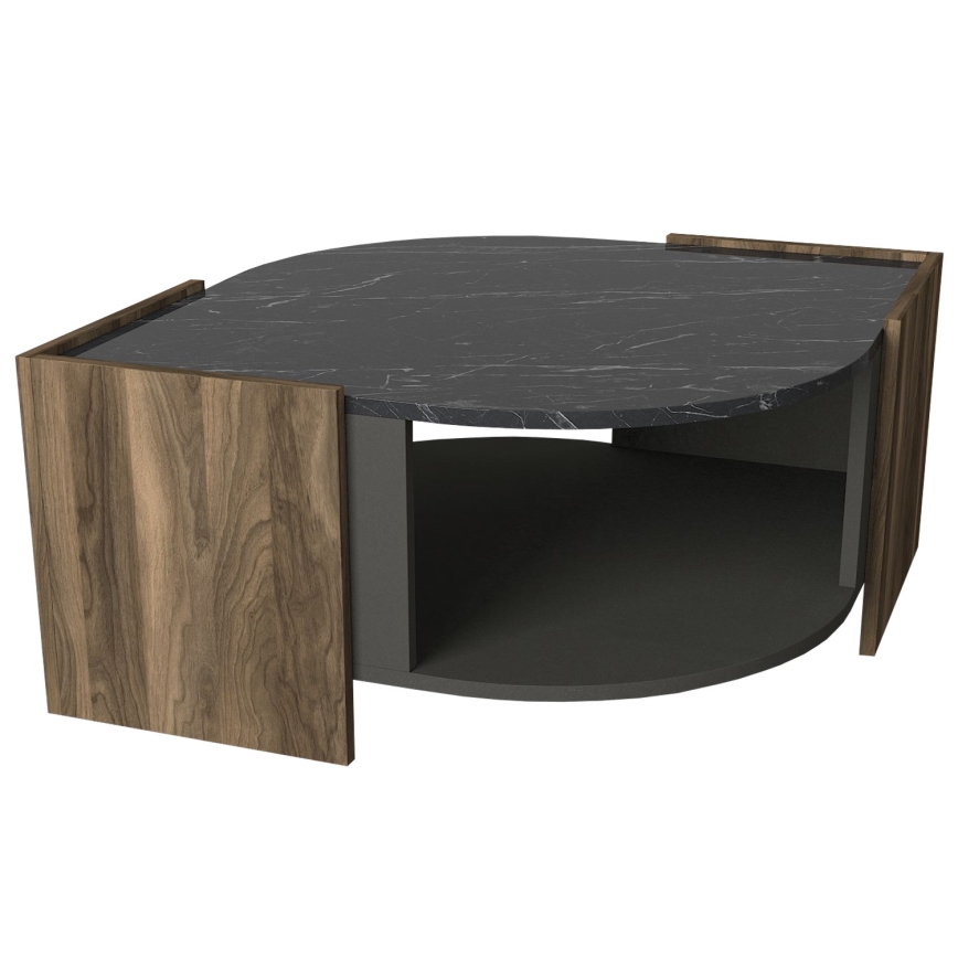 Soffbord MARBEL 40x75 cm brun/svart