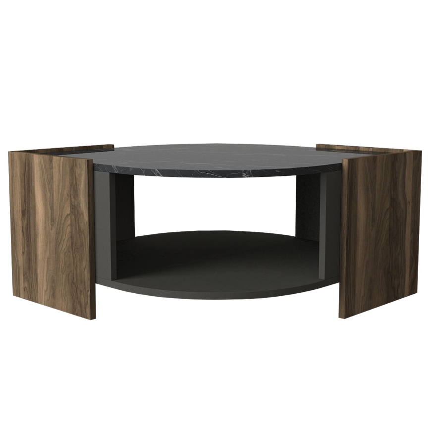 Soffbord MARBEL 40x75 cm brun/svart