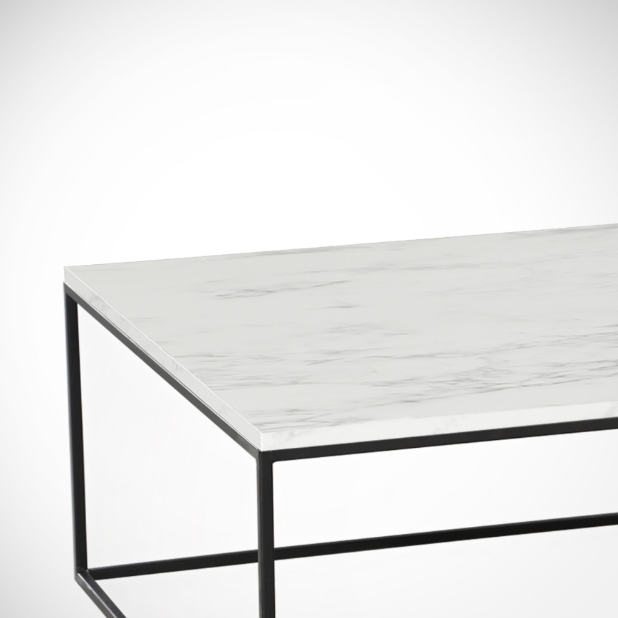 Soffbord MARMO 43x75 cm svart/vit