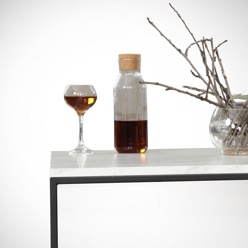 Soffbord MARMO 43x75 cm svart/vit