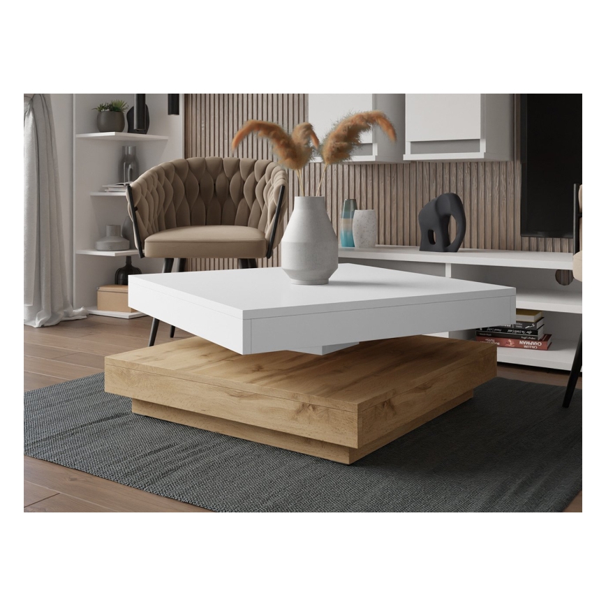 Soffbord NENANI 34x70 cm vit/ek wotan