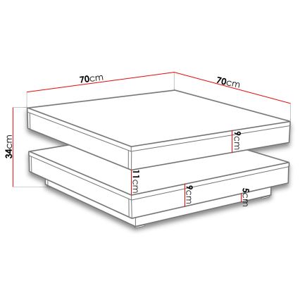 Soffbord NENANI 34x70 cm vit/ek wotan