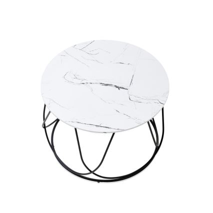 Soffbord NUBIRA 41x60 cm svart/marmordekor