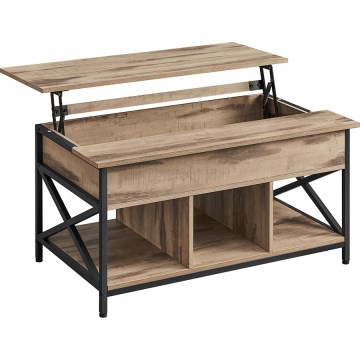 Soffbord NYRO med lyftbar bordsskiva, brun/svart