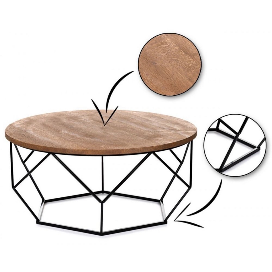 Soffbord OAKLOFT 40x70 cm svart/ek
