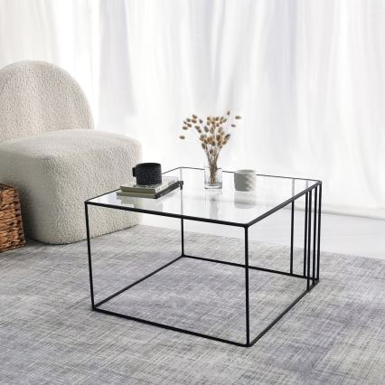 Soffbord OUTLINE 36x55 cm svart/genomskinligt