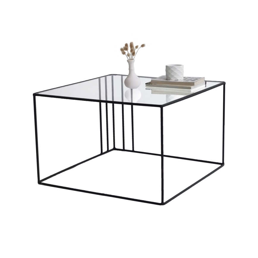 Soffbord OUTLINE 36x55 cm svart/genomskinligt