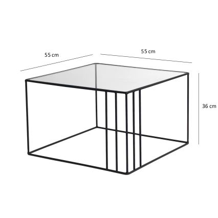 Soffbord OUTLINE 36x55 cm svart/genomskinligt