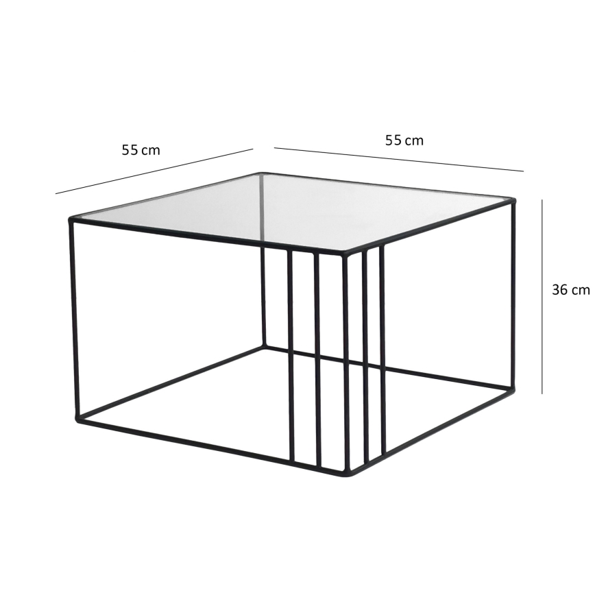Soffbord OUTLINE 36x55 cm svart/genomskinligt