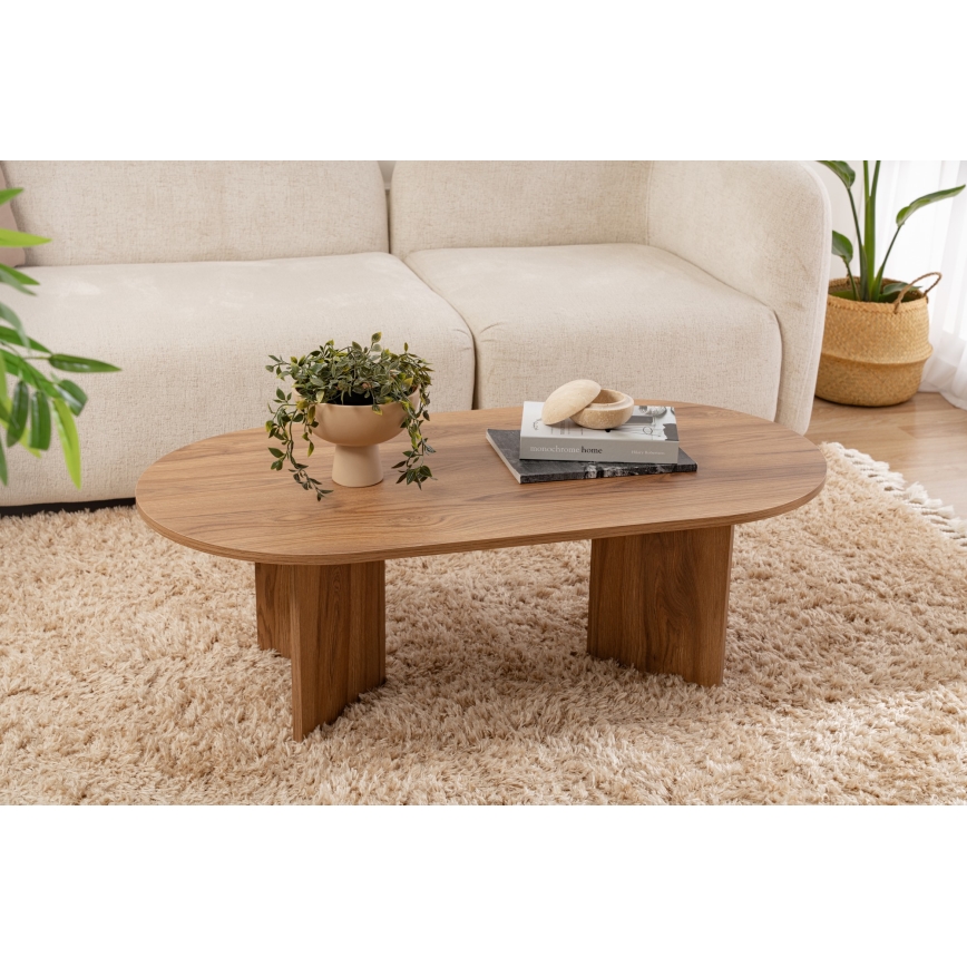 Soffbord OVAL 60x120 cm brun