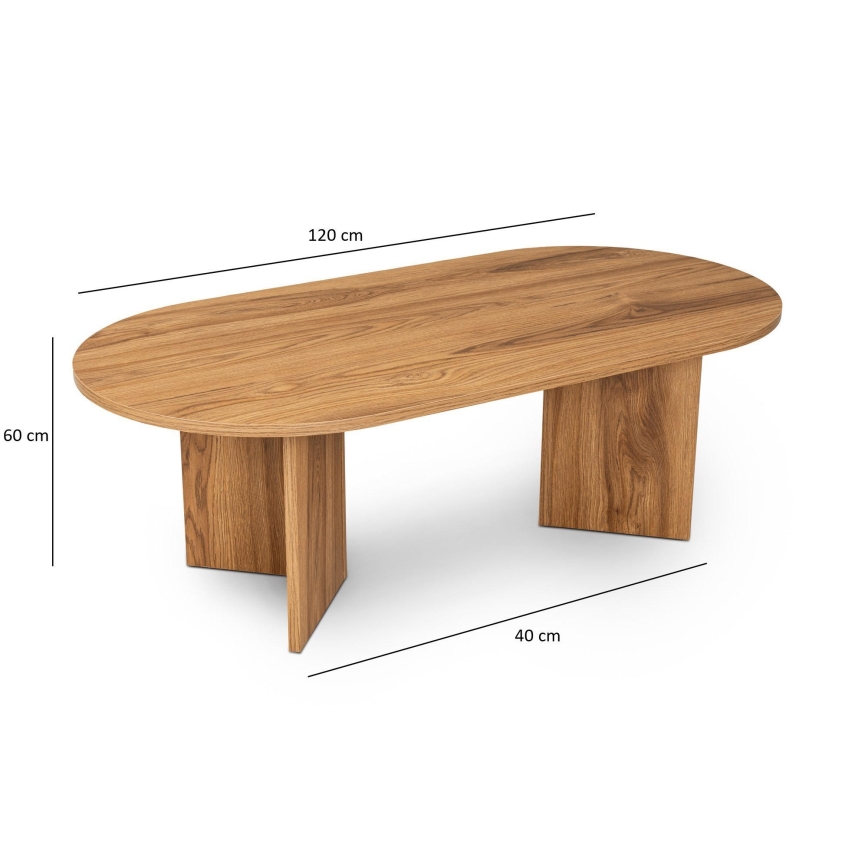 Soffbord OVAL 60x120 cm brun