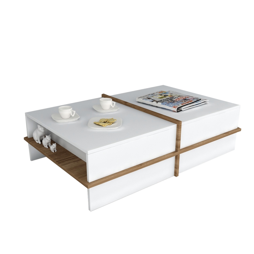 Soffbord PLUS 35x90 cm brun/vit