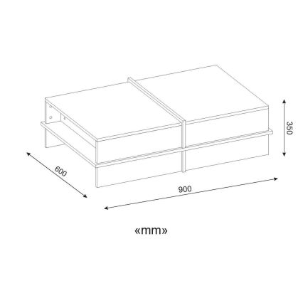 Soffbord PLUS 35x90 cm brun/vit