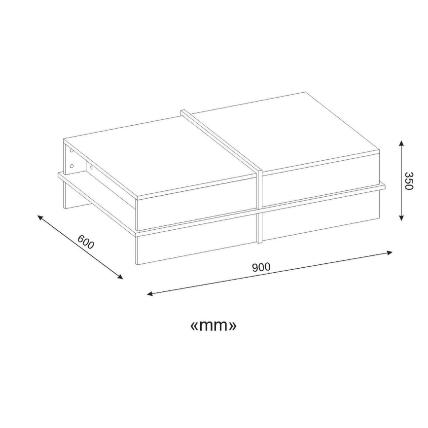 Soffbord PLUS 35x90 cm brun/vit