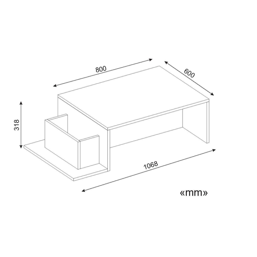 Soffbord POT 32x107 cm vit