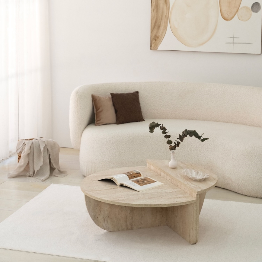 Soffbord REST, marmordekor, beige