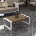 Soffbord RETRO 40x90 cm vit/brun