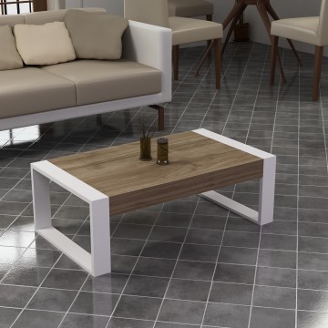 Soffbord RETRO 40x90 cm vit/brun