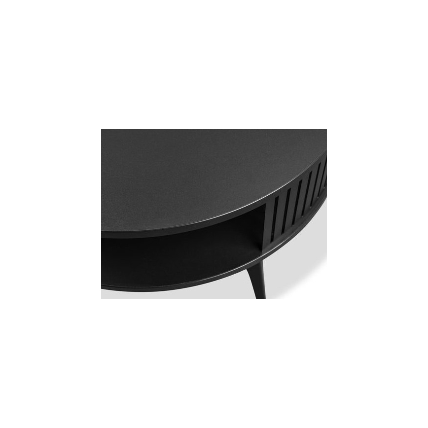 Soffbord ROENNI 44x75 cm svart/gyllene ek