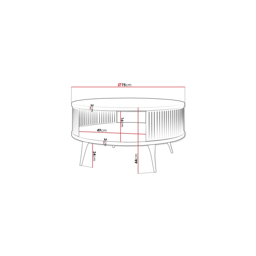 Soffbord ROENNI 44x75 cm svart/gyllene ek